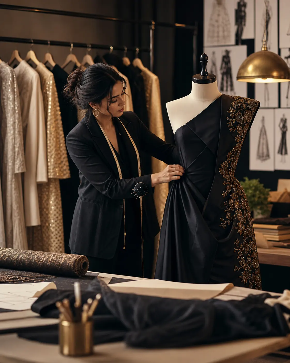 Fashion designer in an atelier