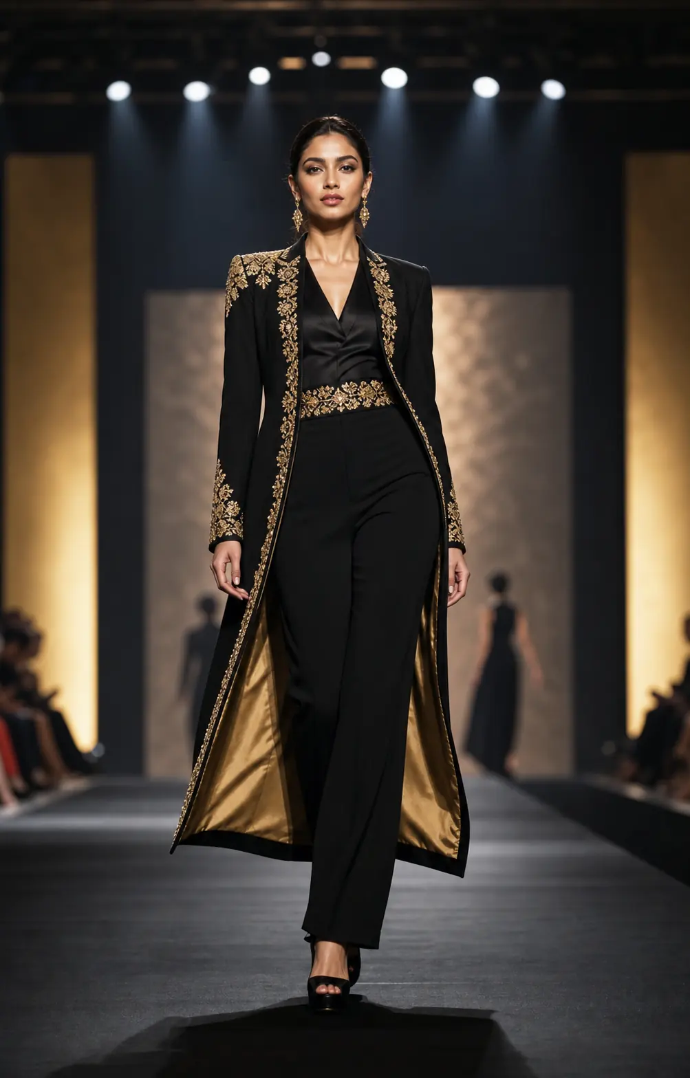 Runway model on a catwalk